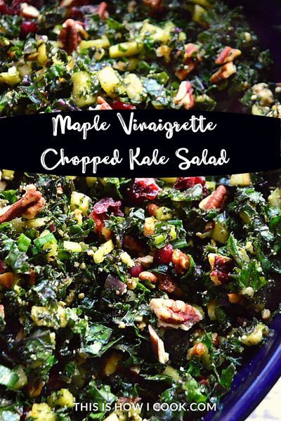 Kale Recipes Dinner, Keto Kale Salad, Salad With Maple Dressing, Kale Salad With Apples, Salad With Maple Vinaigrette, Fiber Fueled, Apple Pecan Salad, Chopped Kale Salad, Kale Salad Dressing