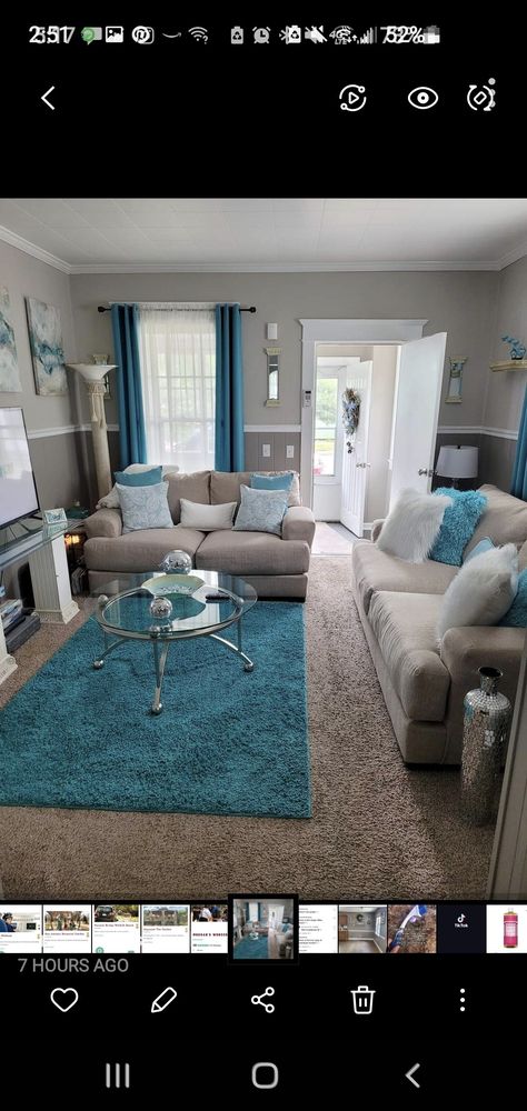 Teal Gray And White Living Room, Dining Room Teal, Turquoise Living Room Decor, Living Room Turquoise, Teal Living Rooms, Teal Accents, Dining Room Colors, White Living Room, Decor Home Living Room