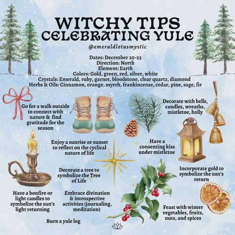 Witch Tips — Emerald Lotus Pagan Holiday Traditions, Yule Celebration Pagan, Yule Traditions Pagan, Yule Celebration Ideas, Yule Symbols, Pagan Yule Decorations, Yule Activities, How To Celebrate Yule, Pagan Winter Solstice