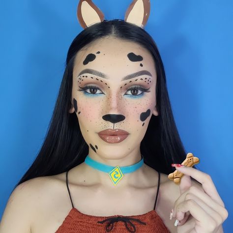 Puppy Halloween Makeup, Scooby Do Makeup Dog, Dog Halloween Makeup For Women, Scooby Doo Halloween Makeup, Halloween Dog Makeup, Scooby Doo Make Up, Scooby Doo Makeup Dog, Dog Costume Makeup, Scooby Doo Face Paint