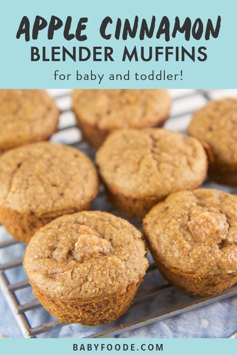 These Apple Cinnamon Blender Muffins are beyond moist, tender, and taste and maybe most importantly, super easy to make! These mini muffins are sugar free, gluten free, and totally kid approved! Healthy and easy to make, these blender muffins are the perfect toddler breakfast, baby leading snack, or easy treat to include in a packed lunch for school. Make them as meal prep and enjoy all week long! #glutenfree #babyledweaning Baby Food Muffins, Muffins For Baby, Toddler Breakfast Recipes, Toddler Muffins, Baked Recipe, Baby Muffins, Blender Muffins, Morning Glory Muffins, Toddler Breakfast