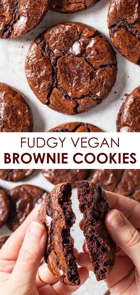 Vegan Brownie Cookies, The Loopy Whisk, Loopy Whisk, Fudgy Vegan Brownies, Vegan Chocolate Brownies, Brownie Vegan, Smoothies Vegan, Dairy Free Brownies, Patisserie Sans Gluten