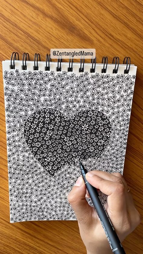 ZentangledMama (@zentangledmama) • Instagram photos and videos Rt0no Art, Pen Art Doodle Creative, Zentangle Art Ideas Creative, Zentangle Fillers, Zentangle Art Colorful, Mandala Art Patterns, Doodle Art Journal, Unique Zentangle Drawings, Mindfulness Drawing