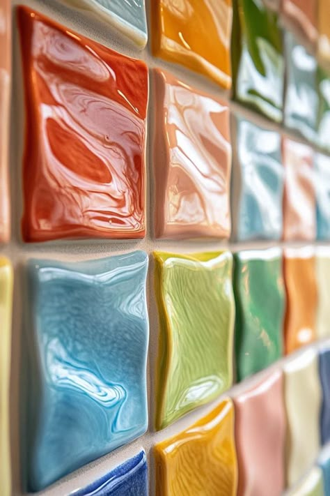 "Add a pop of color and creativity to your home with DIY Painted Ceramic Tiles! 🎨🖌️ Perfect for personalizing your kitchen, bathroom, or any tiled space. 🌟✨ #PaintedTiles #DIYProjects #CeramicArt" Ceramic Tiles Design, Painting On Tiles, Ceramic Tile Crafts, Ceramic Wall Art Tiles, Creative Tile, Ceramics Pottery Mugs, Ceramic Tile Art, Painting Ceramic Tiles, Ceramic Mosaic