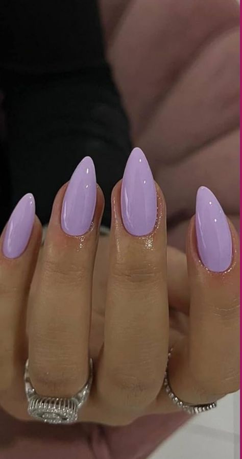 Indulge in the elegance of our exquisite collection of purple almond acrylic nails. These stylish and sophisticated nails are perfect for adding a touch of Light Purple Nail Ideas Almond, Purple Nails With Design Ideas, Acrylic Nails Purple Design, Narrow Almond Nails, Purple Shades Nails, Almond Nails Lilac, Purple Nail Designs Coffin, Pretty Nails Purple, Nail Designs Almond Shape Ideas