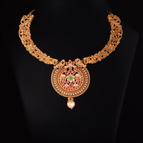 Vummidi Bangaru Jewellers, Antique Jewelry Indian, Gold Jewellery Design Necklaces, Rings Diamond, Latest Jewellery, Jewelry Design Necklace, Gold Jewellery Design, Diamond Jewellery, Pearl Drop