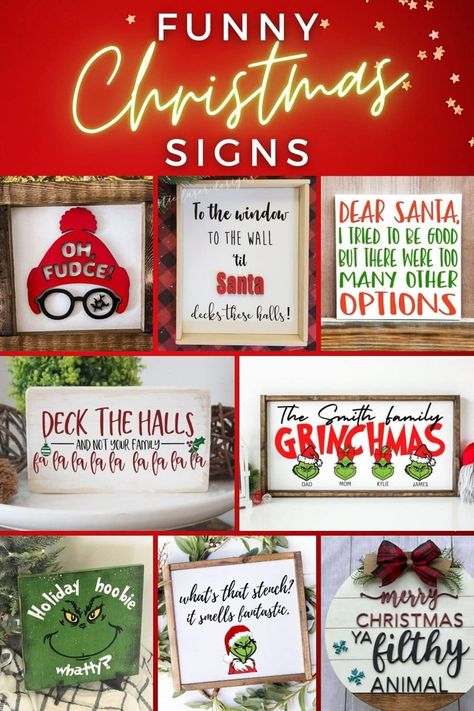 Funny Christmas Signs Diy Christmas Signs Canvases, Fun Christmas Signs, Funny Christmas Bathroom Signs, Funny Christmas Signs Hilarious, Funny Holiday Signs, Funny Christmas Signs And Sayings, Christmas Sayings Signs, Christmas Signs And Sayings, Country Christmas Decorations Diy