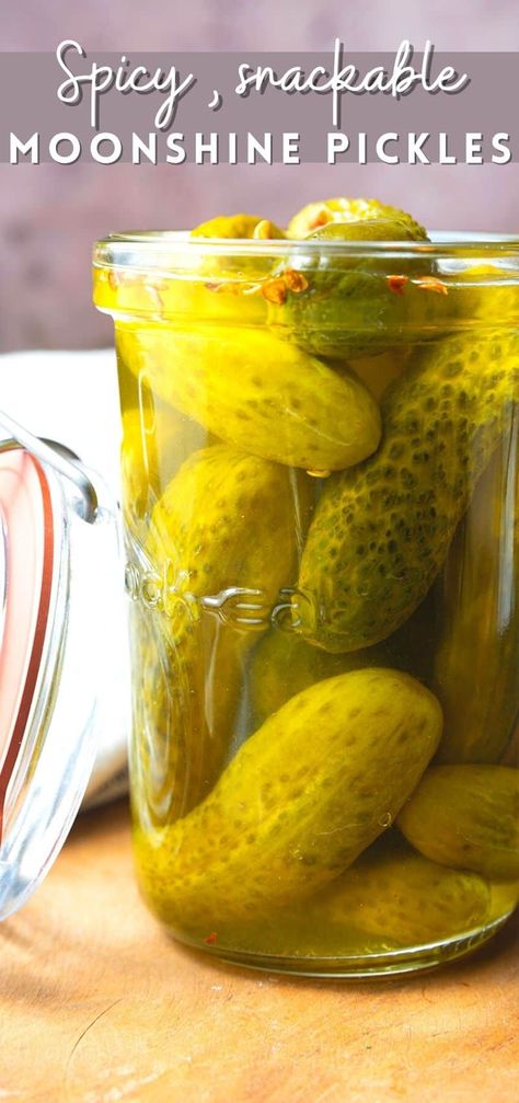 Pickle Moonshine Recipe, Boozy Pickles, Moonshine Pickles, Make Moonshine, Homemade Moonshine, How To Make Moonshine, Easy Pickling Recipes, Lime Pickles, Pickles Recipe