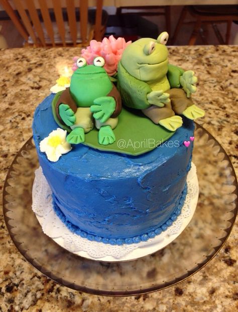 Party Stuff, Frog And Toad Cake, Swiss Buttercream, Blue Frosting, Pretty Birthday Cakes, Raspberry Jam, Frog And Toad, Baby Shower Cake, Third Birthday