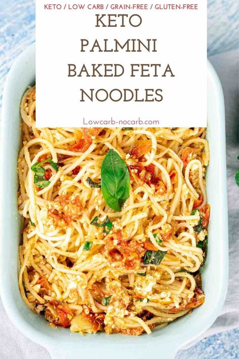 Enjoy this Super Quick and Easy TikTok Viral Keto Baked Feta Pasta with Palmini Noodles made in a few minutes. Fully Low Carb, Gluten-Free, and Grain-Free Keto Dinner made with Pasta Alternative you are going to love. Palmini Noodles, Pasta Alternative Low Carb, Keto Pasta, Baked Feta Pasta, Pasta Alternative, Baked Feta, Cherry Tomato Pasta, Boiled Egg Diet Plan, Lean And Green Meals