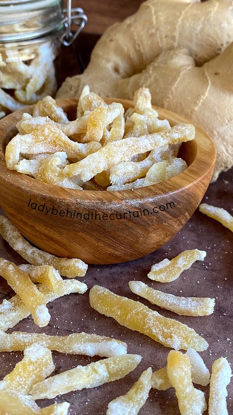 How To Make Crystallized Ginger, Crystallized Ginger Recipe, Crystalized Ginger Recipe, Candy Ginger, Crystalized Ginger, Ginger Recipe, Christmas Bakes, Garden Party Recipes, Mardi Gras Food