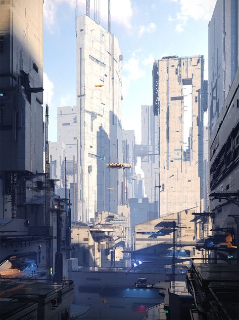 Kota Masa Depan, Science Fiction Kunst, Concept Art Landscape, Ville Cyberpunk, Scifi City, Sci Fi Building, Art Cyberpunk, Sci Fi Landscape, Sci Fi Architecture