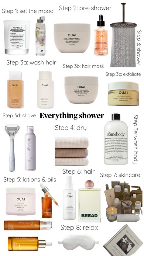 The routine that will leave you looking and smelling amazing! #everythingshower #ouai #shower #aesthetic #clean #itgirl #pintrest Shower Aesthetic, Healthy Hair Routine, Good Skincare, Luxurious Hair, Aesthetic Clean, Beauty Routine Tips, Shower Skin Care, The Routine, I Pick