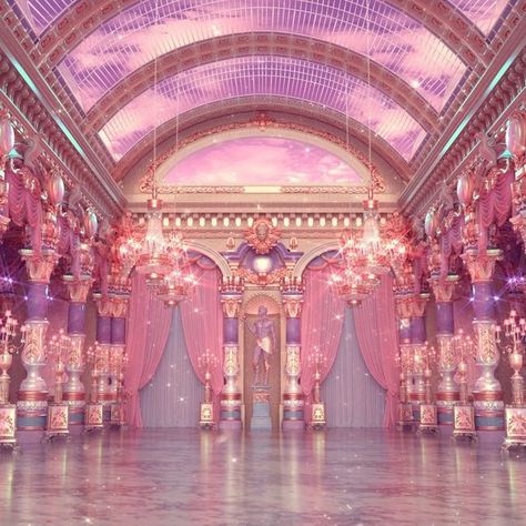 Pink Royal Aesthetic, Blake Kathryn, Imvu Backgrounds, Royal Library, Castle Floor Plan, Pink Club, Stage Ideas, Building Aesthetic, Pink Castle