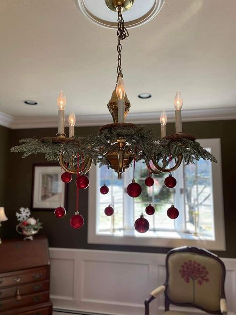 Chandelier Christmas Decorations, Chandelier Christmas Decor, Christmas Ornament Wreaths, Chandelier Christmas, Ornament Wreaths, Ornament Wreath, Christmas Ornament, Christmas Decor, Christmas Decorations