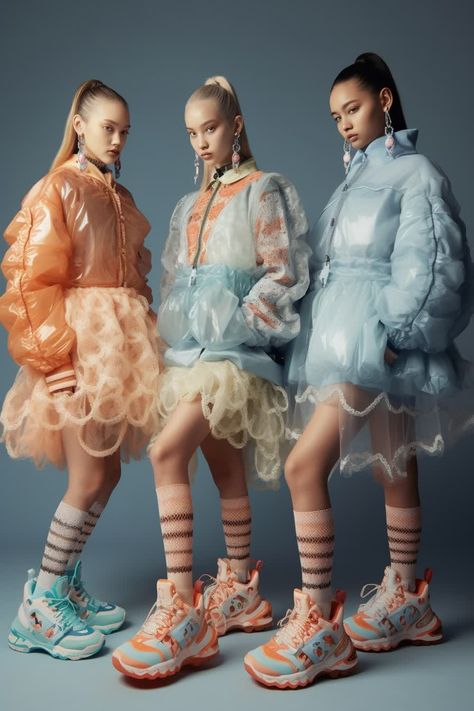 Haute Couture, Couture, Pastel High Fashion, High Fashion Colorful, Fashion Inclusivity, Camp Fashion Aesthetic, Bubble Fashion, Feminine Streetwear, Quilted Fashion