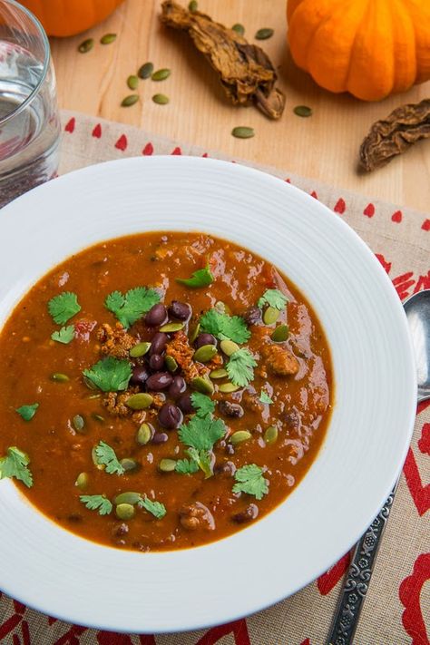 Pumpkin Chorizo and Black Bean Soup Chorizo Black Bean, Pumpkin Chorizo, Vegetarian Soups, Black Bean Soup Recipe, Closet Cooking, Soups Stews Chilis, Bean Soup Recipe, Chorizo Sausage, Bean Soup Recipes