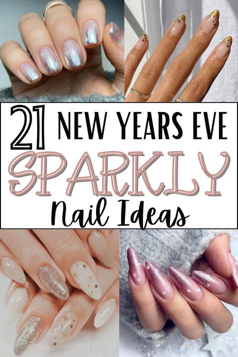 21 New Year’s Eve Nails That Are Super Trendy, NYE Nails, Holiday Nails, Sparkly Nails, Galaxy Nails, Glitter Nails, Silver nails, French tip nails, Ombre nails New Year’s Eve Nails Dip Powder, New Year Ombre Nails, Holiday Sparkly Nails, New Years Nails Silver Glitter, Christmas And New Year’s Nails, New Year’s Eve Nails Sparkle, New Years Eve French Tip Nails, Glitter Party Nails, Silver And Gold Ombre Nails