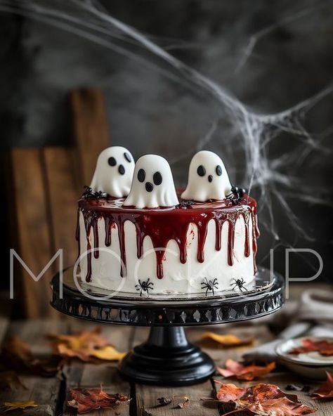 Halloween Cake Display, Halloween Cake Inspiration, Halloween Cakes For Adults, Scary Cakes Horror Creepy Halloween, 2 Tier Halloween Cake, Halloween Themed Cakes, Halloween Skull Cake, Halloween Cake Design, Halloween Cake Ideas