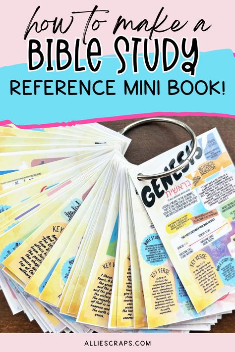 Create a Bible 'Cliffs Notes' ringed mini-book to capture key verses and reflections for your faith journey! This DIY project is perfect for those who want a quick reference guide to their spiritual insights. Learn how to design and personalize your mini-book, and keep your faith and life lessons close at hand. Visit AllieScraps for full details and creative inspiration! Harvest Bible, Ring Book, Study Reference, Bible Journaling Printables, Encouraging Verses, Scripture Gift, Mini Ring, Easy Reference, Bible Study Plans