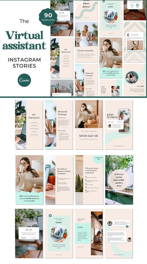 Virtual Assistant Quotes, Virtual Assistant Tools, Instagram Template Free, Social Media Content Calendar, Instagram Promotion, Instagram Template Design, Instagram Canva, Executive Assistant, Blog Titles