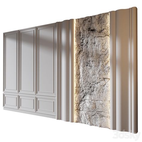 wall panels | set 351 - Other decorative objects - 3D model Drawing Room Design Luxury, Marble Wall Panelling, Classic Wall Panel, Wooden Wall Cladding, Wall Cladding Designs, Modern Wall Paneling, Faux Stone Walls, Living Room Wall Designs, Feature Wall Design