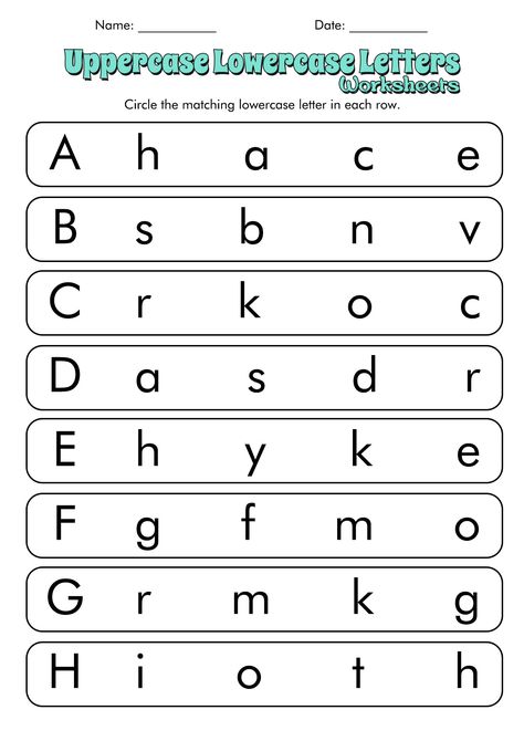 Uppercase Lowercase Letters Worksheet Upper And Lower Case Letters Tracing Printables Free Pre School, I Activities For Preschool, Lowercase Letters Worksheet, Uppercase And Lowercase Matching, Alphabet Upper And Lower Case, Lowercase Letters Printable, Handwriting Worksheets For Kids, Concepts Of Print, Pre K Worksheets