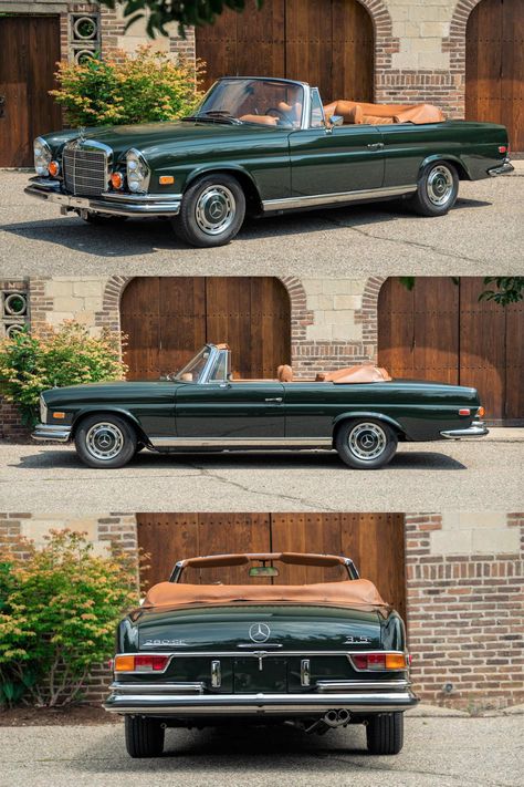 Dark Green Vintage Car, Dark Green Mercedes, Dark Green Car, Green Classic Car, Green Mercedes, 1970s Cars, Pontiac Michigan, Old Vintage Cars, Classic Mercedes