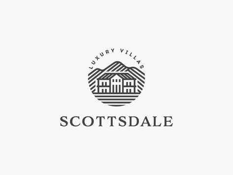 Scottsdale Luxury Villas by Dimitrije Mikovic on Dribbble Villa Logo Design, Villa Logo, Winery Logo, Luxury Logos, Wellness Branding, Sea Logo, Church Branding, Estate Logo Design, Chateau Hotel