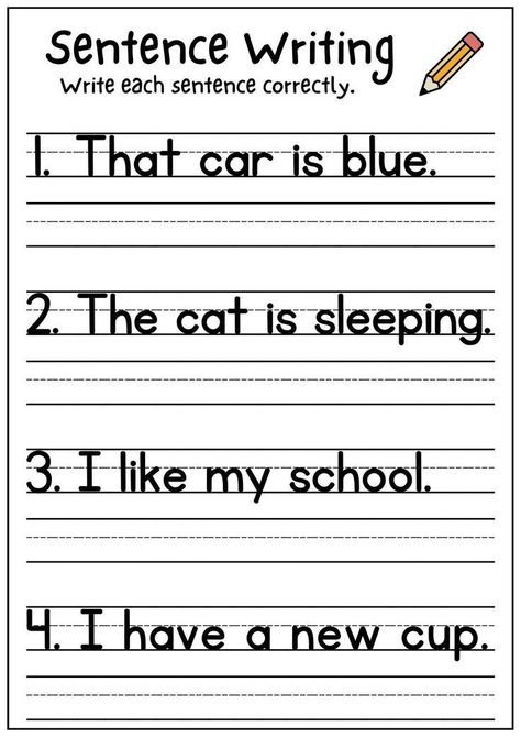 Sentence Writing Worksheets, Writing Sentences Worksheets, Writing Skill, Writing Sentences, Sentence Activities, Ela Worksheets, Bee Classroom, Class Activity, 1st Grade Writing