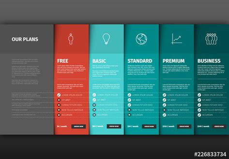 Stock template of Product/Service Price Comparison Table Infographic Layout. Search more similar templates at Adobe Stock Presentation Layout, Table Infographic, Infographics Layout, Infographic Layout, Presentation Design Layout, Editorial Design Layout, Graphic Design Infographic, Powerpoint Design Templates, Chart Design