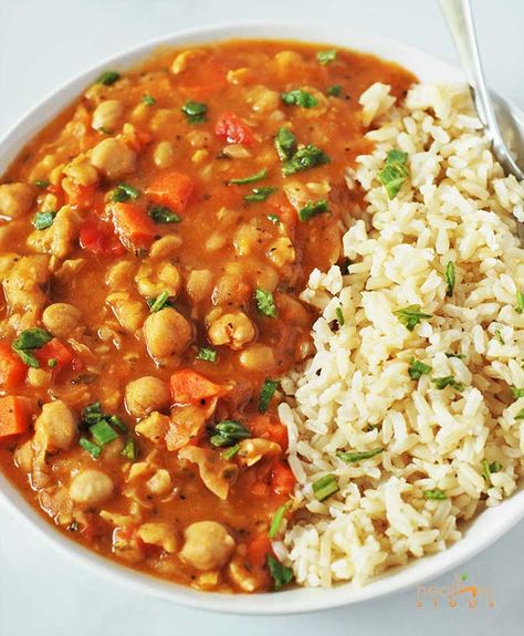 Chickpea Stew Vegan, Good Source Of Protein, Source Of Protein, Rice And Beans, Chickpea Stew, Chick Pea, Chickpea Recipes, Vegetarian Recipe, Vegan Soups