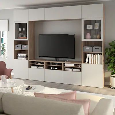 Besta Tv Storage, Tv Wall Design With Storage, Besta Ikea Living Room Tv Walls, Besta Ikea Living Room, Ikea Besta Living Room, Besta Tv Unit Ideas, Tv Wall Storage, Ikea Besta Tv Unit, Ikea Living Room Storage