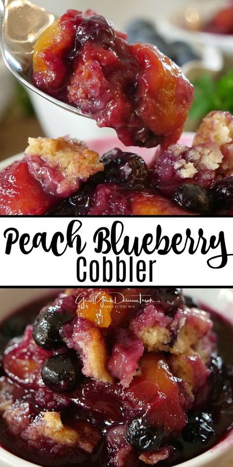 Cobbler Desserts, Peach Blueberry Cobbler, Blueberry Desserts Recipes, Blueberry Cobbler Recipes, Peach Blueberry, Berry Cobbler, Fruit Cobbler, Blueberry Desserts, Peach Desserts