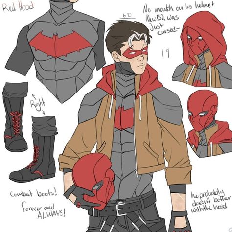 Red Hood Redesign, Math Comics, Batman Redesign, Red Hood Jason Todd, A Potato, Dc Comics Artwork, Uncanny X-men, Hero Costumes, Batman Family