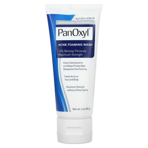 iHerb offers free shipping on orders over $25. Dermatologist Recommended Clears Existing Acne and Helps Prevent New Breakouts from Forming Treats Acne on Face and Body Maximum Strength without a Prescription Clear, treat and prevent even the worst breakouts with PanOxyl 10% Benzoyl Peroxide Maximum Strength Acne Foaming Wash. This cleanser for acne-prone skin can be used on both the face and body. PanOxyl Acne Foaming Wash contains the highest concentration of benzoyl peroxide available without a prescription. This powerful daily cleanser starts working quickly to clear inflammatory acne and kills over 99% of acne-causing bacteria in 15 seconds. Use: For the treatment of acne. Panoxyl Acne Foaming Wash, Inflammatory Acne, Benzoyl Peroxide Wash, Benzoyl Peroxide, Acne Blemishes, Facial Cleansers, Dermatologist Recommended, Personal Care Products, How To Treat Acne