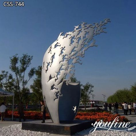 Abstract Outdoor Sculpture Stainless Steel Art Supplier CSS-744 - Garden&Park Decor - 1 Big Tent, Stainless Steel Sculpture, Landscape Design Drawings, Monumental Architecture, Stainless Steel Art, Cheap Food, Nature Museum, Space Artwork, Public Sculpture