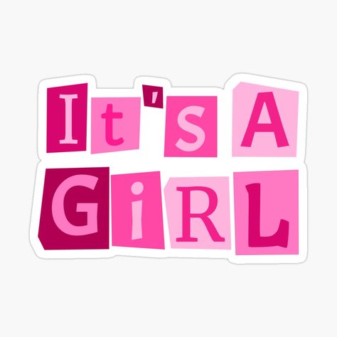 Get my art printed on awesome products. Support me at Redbubble #RBandME: https://www.redbubble.com/i/sticker/It-s-a-Girl-Gender-reveal-pink-magazine-cut-out-letters-by-Words-Artist/158268438.JCQM3?asc=u Vision Board Magazine Cutouts, Magazine Cut Out Letters, Pink Magazine, Cut Out Letters, Girl Gender Reveal, Girls Cuts, Girls Magazine, Magazine Collage, Letter Stickers