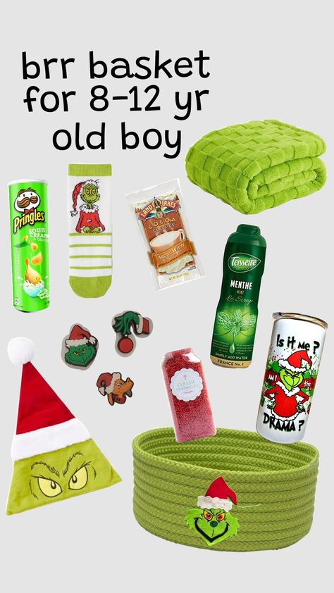 #brrbasket #grinch #grinchaesthetic #grinchmas #christmas #boys Grinch Burr Basket, Grinch Christmas Eve Box Ideas, Grinch Basket Ideas, Grinch Gift Basket, Burr Basket, Christmas 2025, Themed Gift Baskets, Sour Cream And Onion, Christmas Eve Box