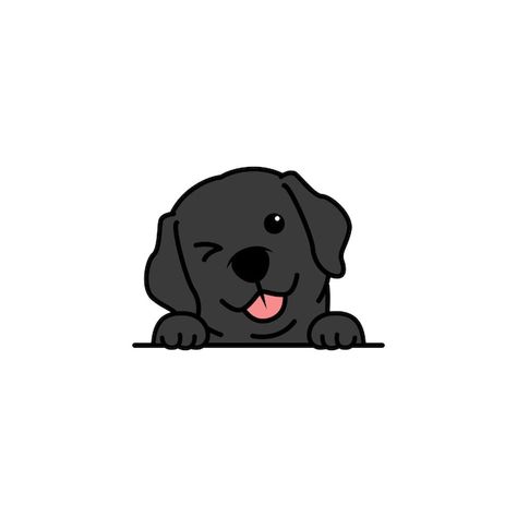 Black Dog Cartoon Drawing, Dog Illustrations Black, Black Labrador Cartoon, Black Dog Cartoon Illustration, Labrador Drawing Cartoon, Dog Drawing Labrador, Cartoon Dog Drawings, Black Labrador Drawing, Black Dog Drawing