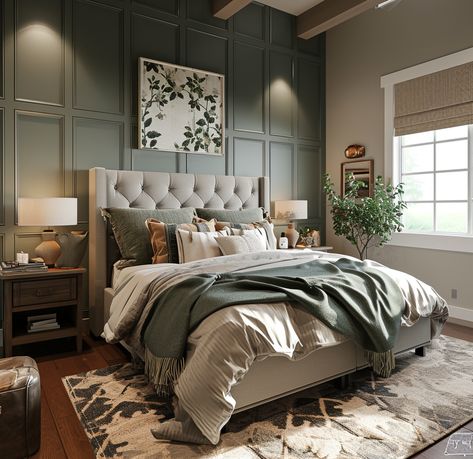 42 Cozy Farmhouse Bedroom Designs + Secrets Which Make This Design Style Timeless Classy Farmhouse Bedroom, Cozy Farmhouse Bedroom, Rustic Farmhouse Bedroom, Modern Farmhouse Bedroom, Rustic Headboard, Inspired Bedroom, Bedroom Decor Cozy, Elegant Bedding, Cozy Farmhouse