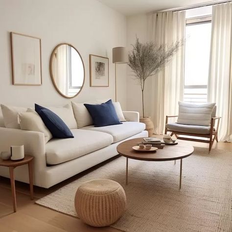 Condo Staging Ideas, Apartment Living Room Mid Century Modern, Neutral Small Apartment, Small Townhouse Interior, Minimalist Condo Small Spaces, Small Apartment Decorating Modern, Contemporary Small Apartment, Cozy Living Rooms Apartment Small Spaces, Aesthetic Condo