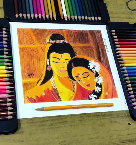 Ram Sita Painting Easy, Ram Sita Modern Art, Siya Ram Rangoli, Ramayana Drawing, Bhagwan Painting, Siya Ram Painting, God Drawing, Siya Ram, Canvas Art Painting Abstract