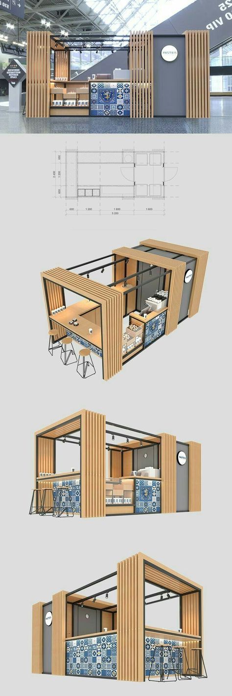 Cafe Stand Design, Cafe House Design Coffee Shop, Coffee Shop Architecture Design, Cafe House Design, Cafe Design Plan, Cafe Design Concept, Coffee Booth Design, Cafe Concept Ideas, Coffee House Interior Design