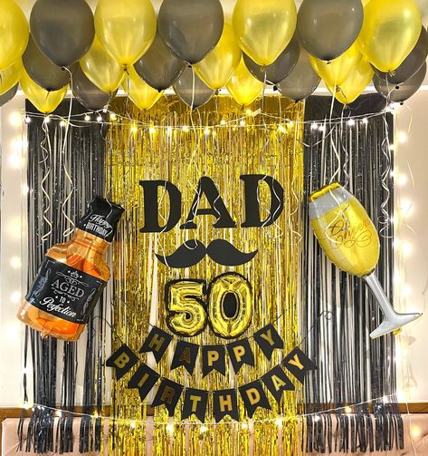 MASS Art and Craft - 50th Birthday Surprise Ideas for Father Father 50th Birthday Ideas, Fathers Birthday Decoration Ideas, Dad Birthday Party Ideas, Dads 50th Birthday Ideas, 50 Birthday Ideas For Men Decoration, Bday Gifts For Dad, Husbands 50th Birthday Ideas, 50th Birthday Ideas For Men, 50 Birthday Ideas For Men