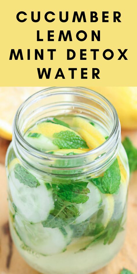 Water With Cucumber, Lemon Ginger Detox Water, Ginger Detox Water, Lemon Mint Water, Lemon Infused Water, Cucumber Detox Water, Fruit Infused Water Recipes, Mint Water, Lemon Cucumber