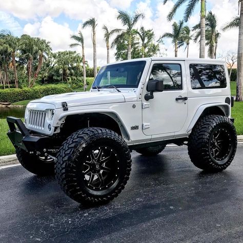 1,119 Likes, 16 Comments - XFMotorsport (@carlosrunge) on Instagram: “44 inches of sexiness #jeep #wrangler #jk #jeepbeef #nastytrucksnation #carswithoutlimits…” Two Door Jeep, White Jeep Wrangler, 2 Door Jeep, Two Door Jeep Wrangler, Jeep Wrangler Lifted, Jeep Things, Jeep Wj, White Jeep, Custom Jeep Wrangler