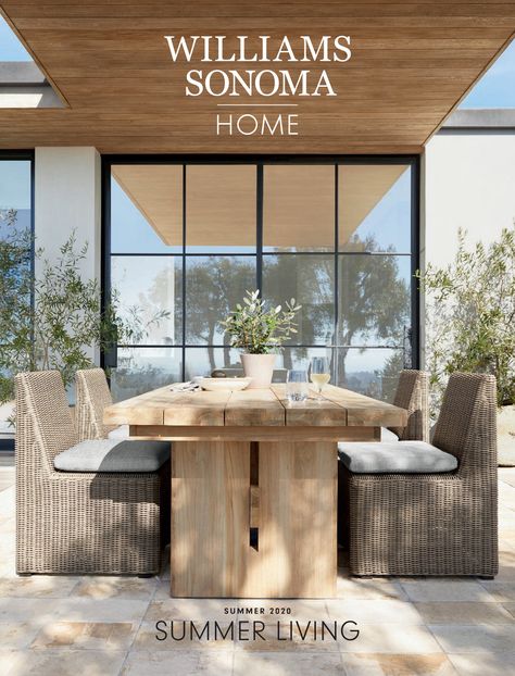 Modern Outdoor Dining, Teak Dining Table, Williams Sonoma Home, Rustic Outdoor, San Clemente, Teak Outdoor, Décor Diy, Outdoor Kitchen Design, Rectangular Dining Table