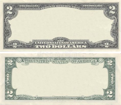 Clear 2 dollar banknote pattern. For design purposes stock photos Printable Place Cards Templates, Queen Of Hearts Tattoo, Banknotes Money, Money Stickers, Money Template, Printable Place Cards, Dollar Banknote, Money Printables, Currency Design