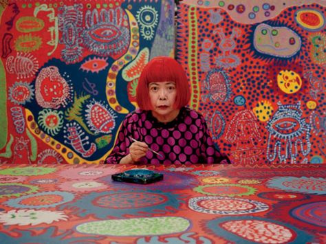 Yayoi Kasuma David Hockney, Pintura A Guache, Kunst Inspiration, Yayoi Kusama, Art Japonais, Art Brut, Keith Haring, Arte Pop, Aboriginal Art